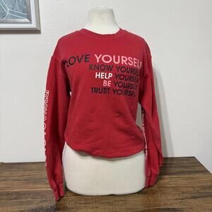 Wound Up Woman's Red 'Love Yourself' Sweatshirt XS
